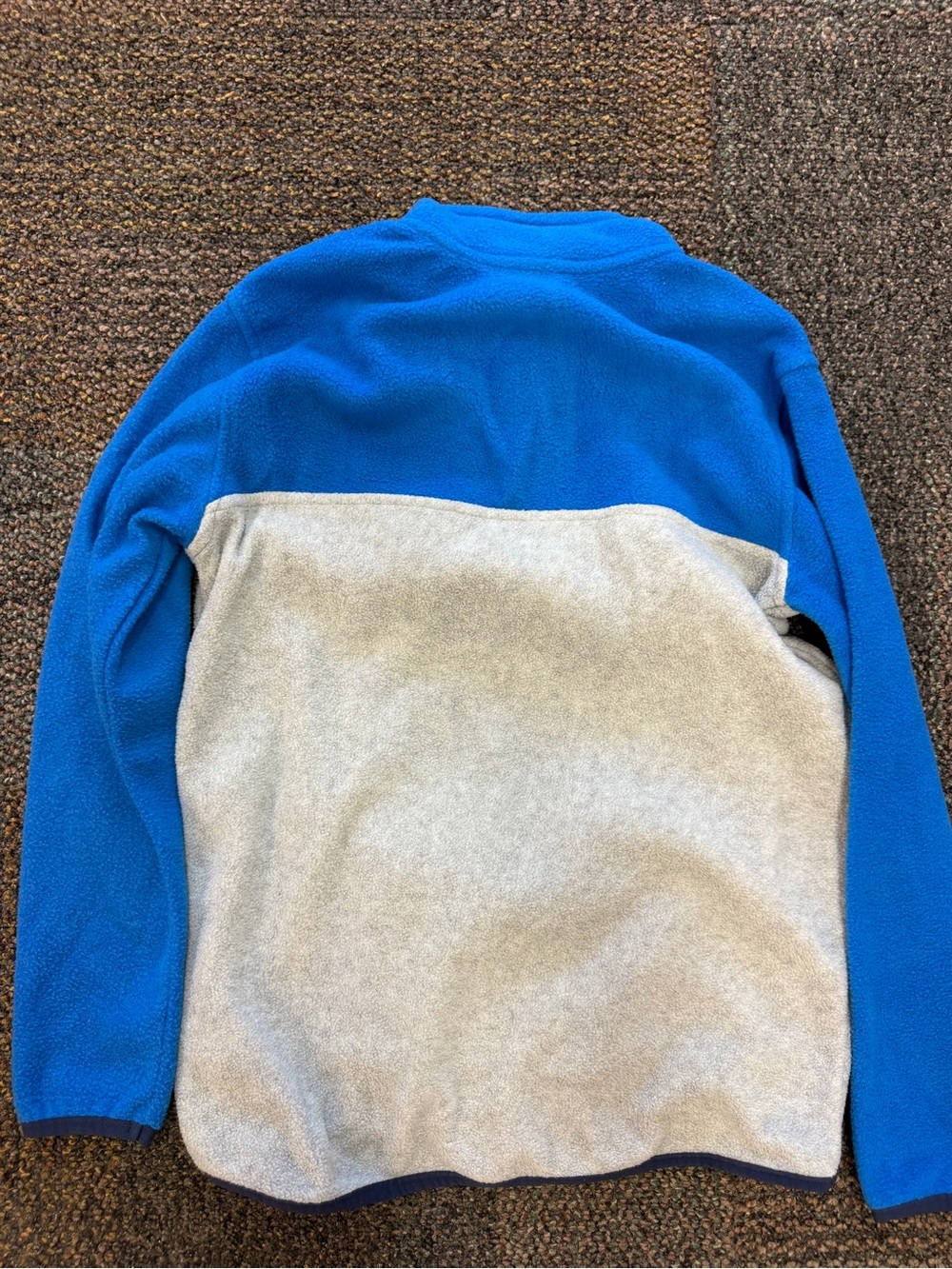Eddie Bauer Kids M 10/12 Blue Gray Colorblock Quarter Zip Fleece Pullover - Picture 4 of 4